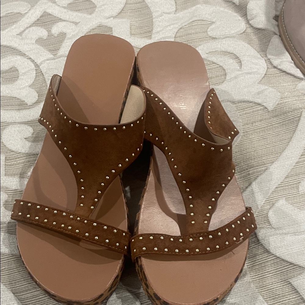 Brown Studded Women's Sandals